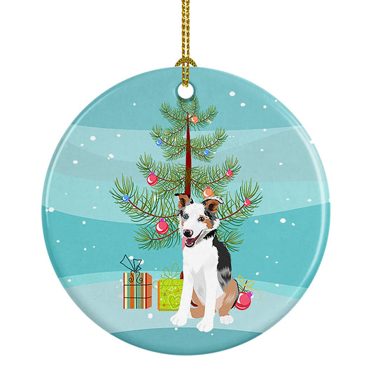 Australian Shepherd Blue Merle Puppy #2 Christmas Ceramic Ornament