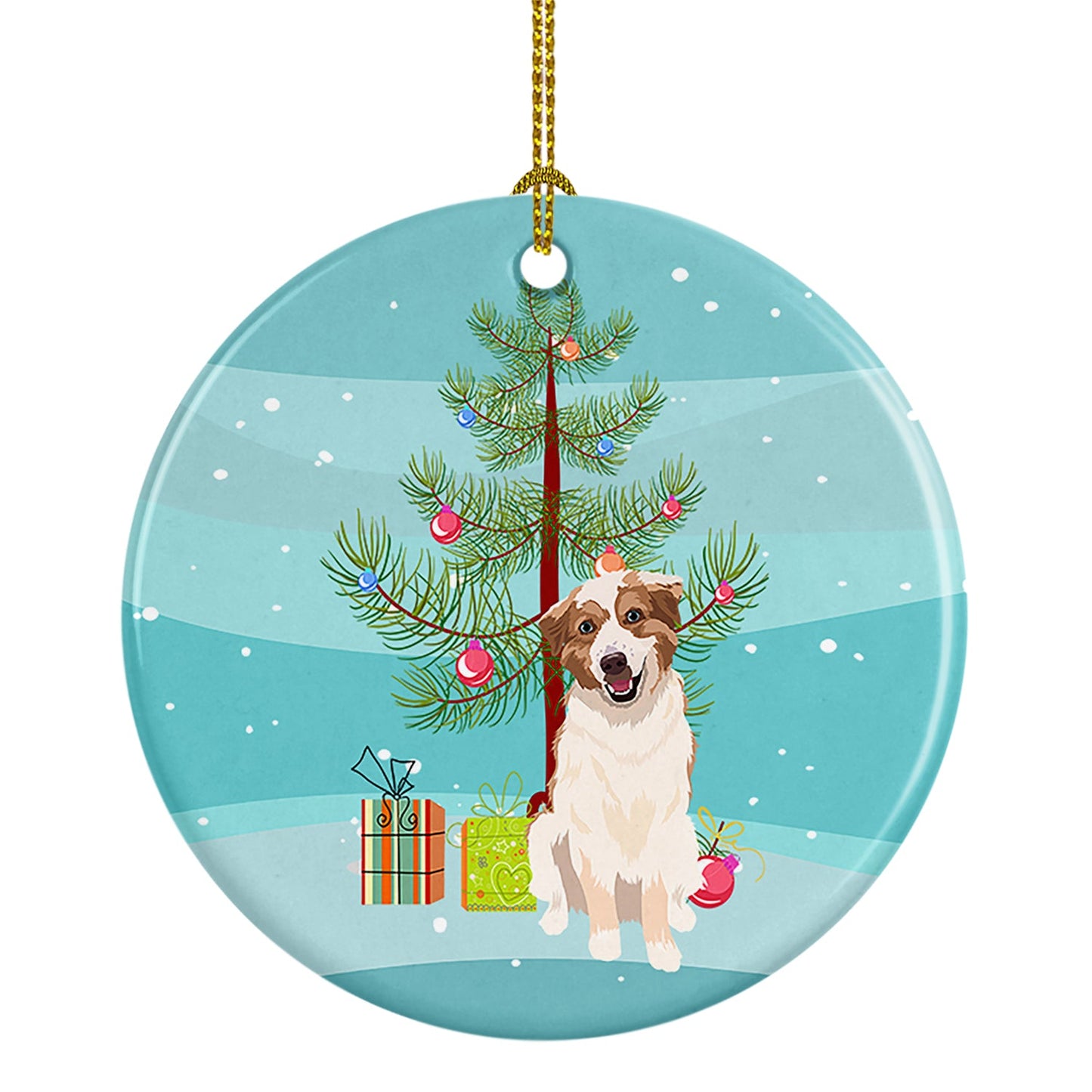 Australian Shepherd Red and White #1 Christmas Ceramic Ornament