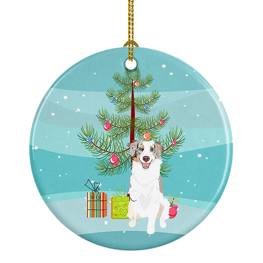 Australian Shepherd Red Merle Tricolor #1 Christmas Ceramic Ornament