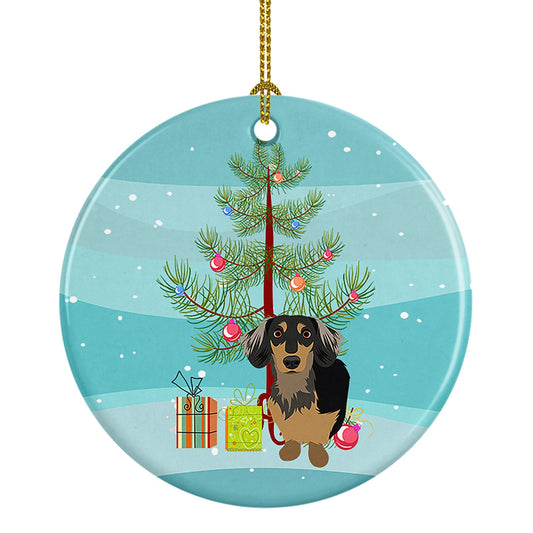 Dachshund Black and Tan #4 Christmas Ceramic Ornament