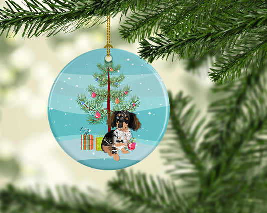 Dachshund Dapple #1 Christmas Ceramic Ornament