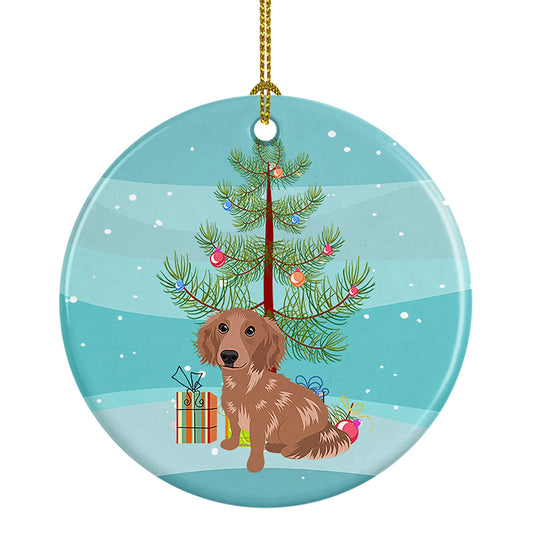 Dachshund Red #2 Christmas Ceramic Ornament