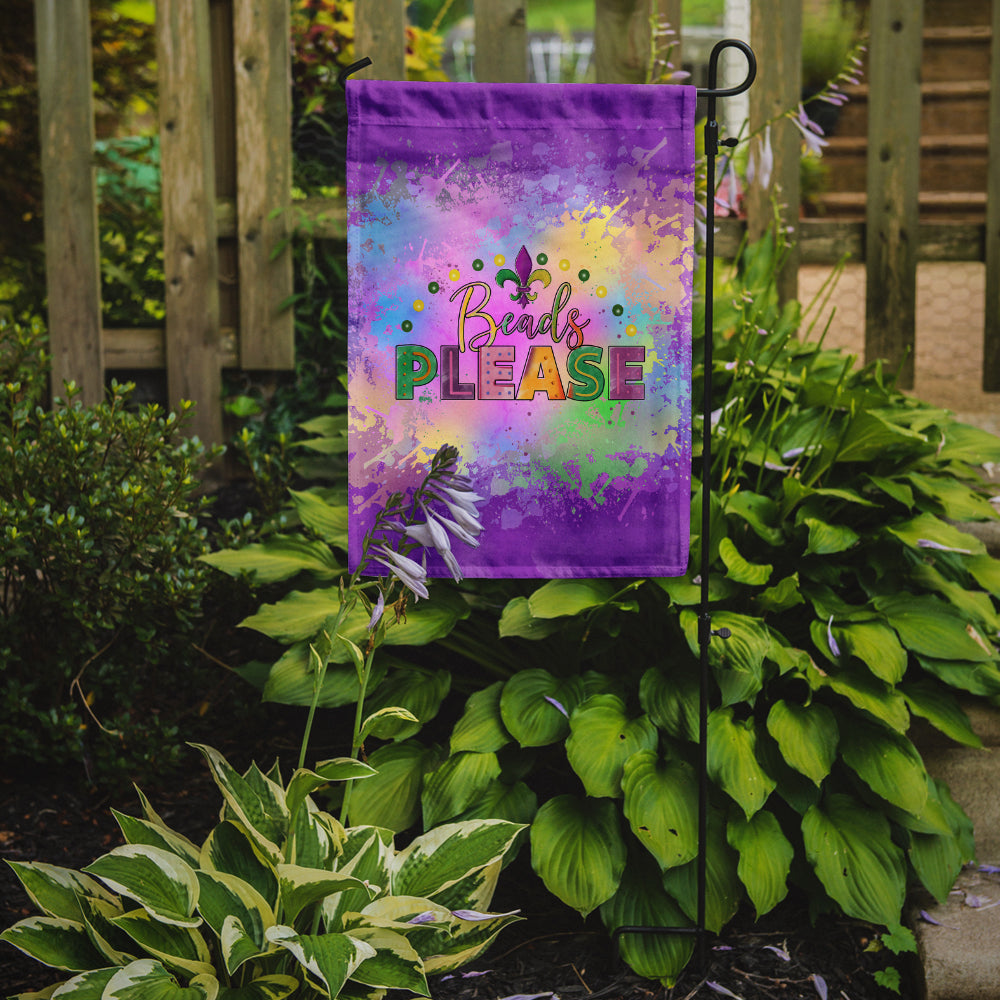 Beads Please Mardi Gras Garden Flag – Decorative Outdoor Yard Flag