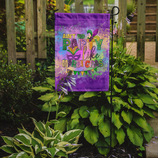 Ain't No Party Like Mardi Gras Garden Flag – Decorative Outdoor Yard Flag