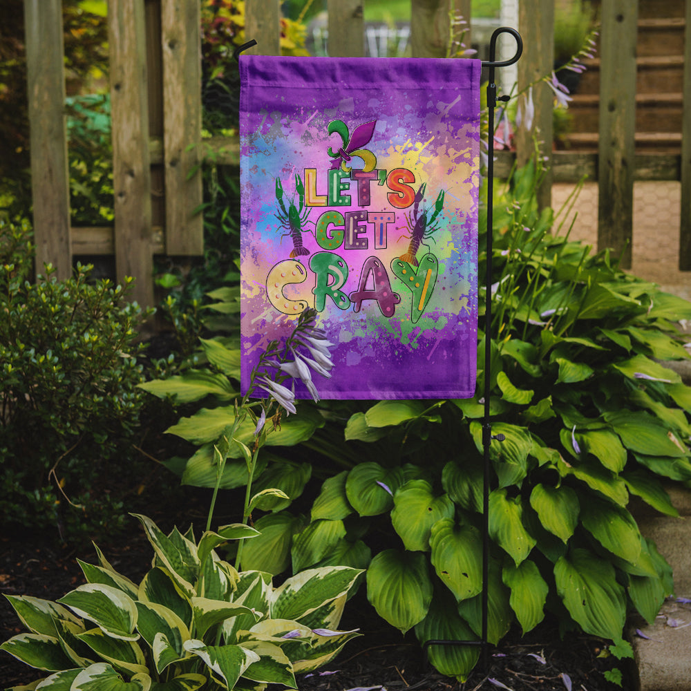 Let's Get Cray Mardi Gras Garden Flag – Decorative Outdoor Yard Flag