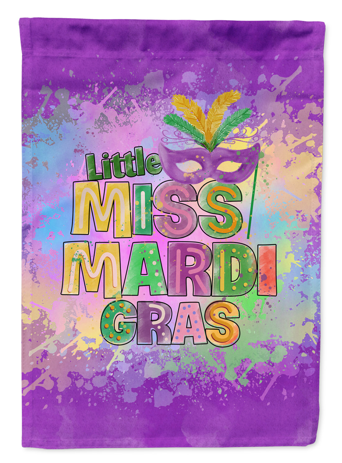 Little Miss Mardi Gras Garden Flag – Decorative Outdoor Yard Flag