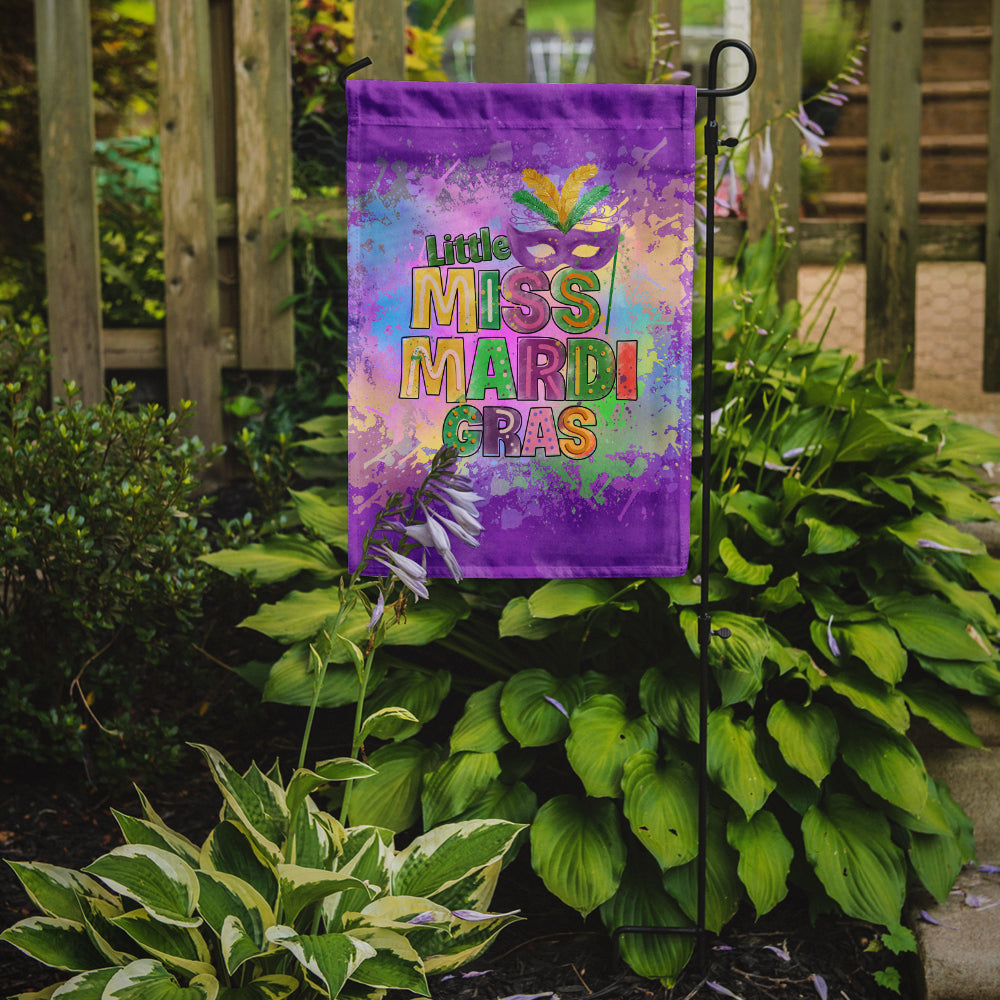 Little Miss Mardi Gras Garden Flag – Decorative Outdoor Yard Flag
