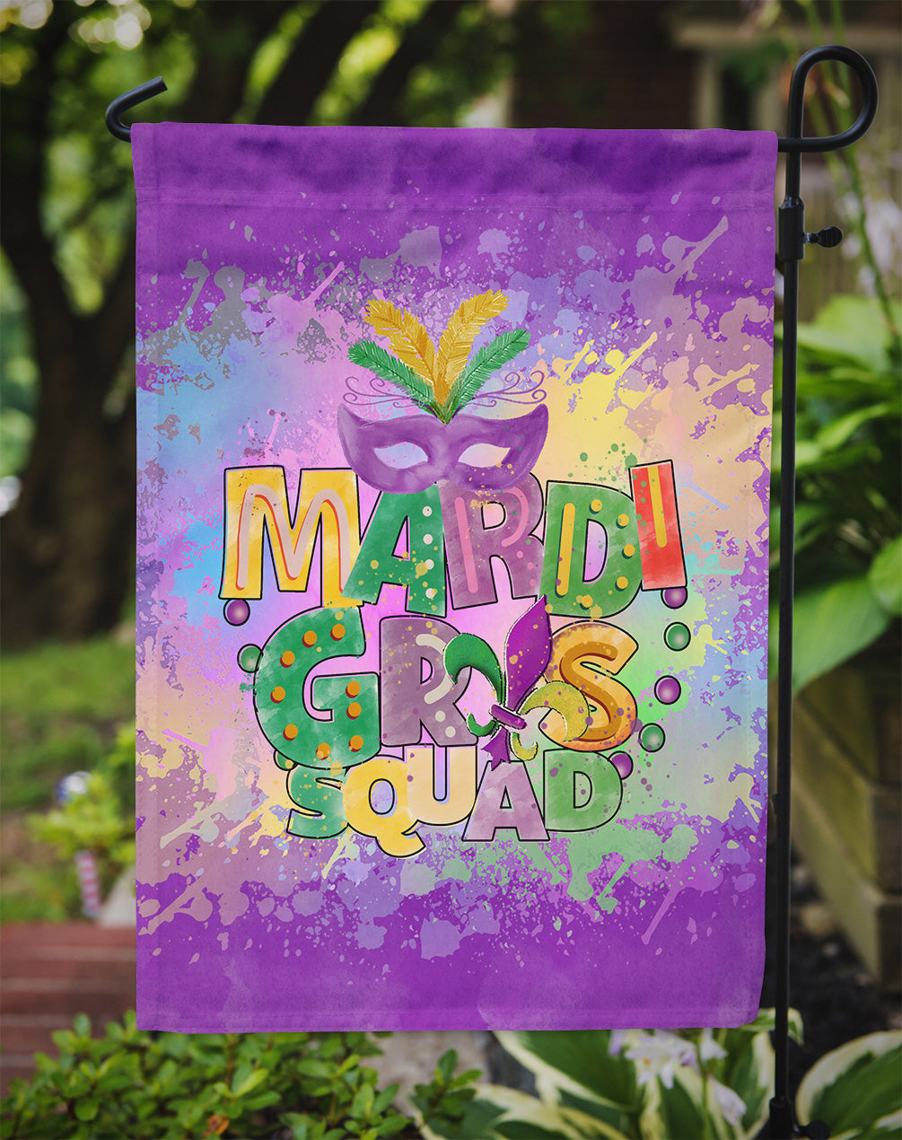 Mardi Gras Squad Garden Flag – Decorative Outdoor Yard Flag