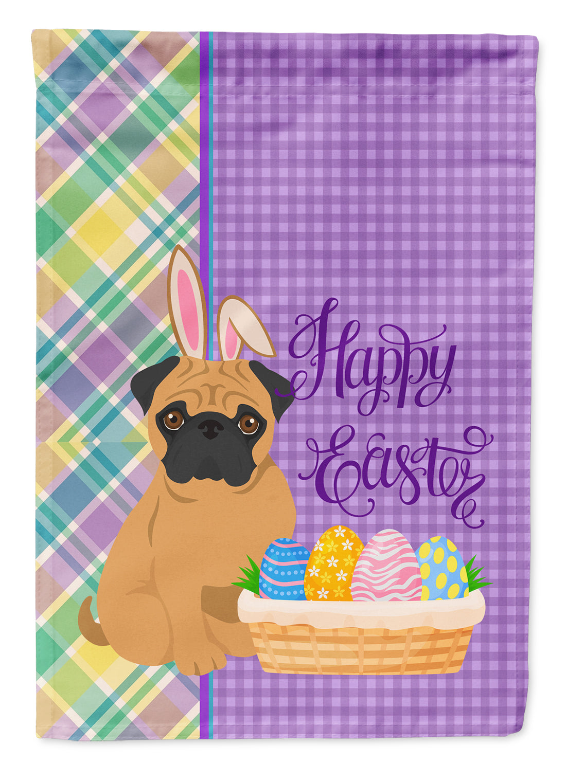 Apricot Pug Easter Garden Flag – Decorative Outdoor Yard Flag