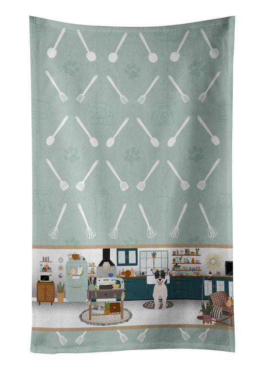 Black White Smooth Jack Russell Terrier in the Kitchen Kitchen Towel