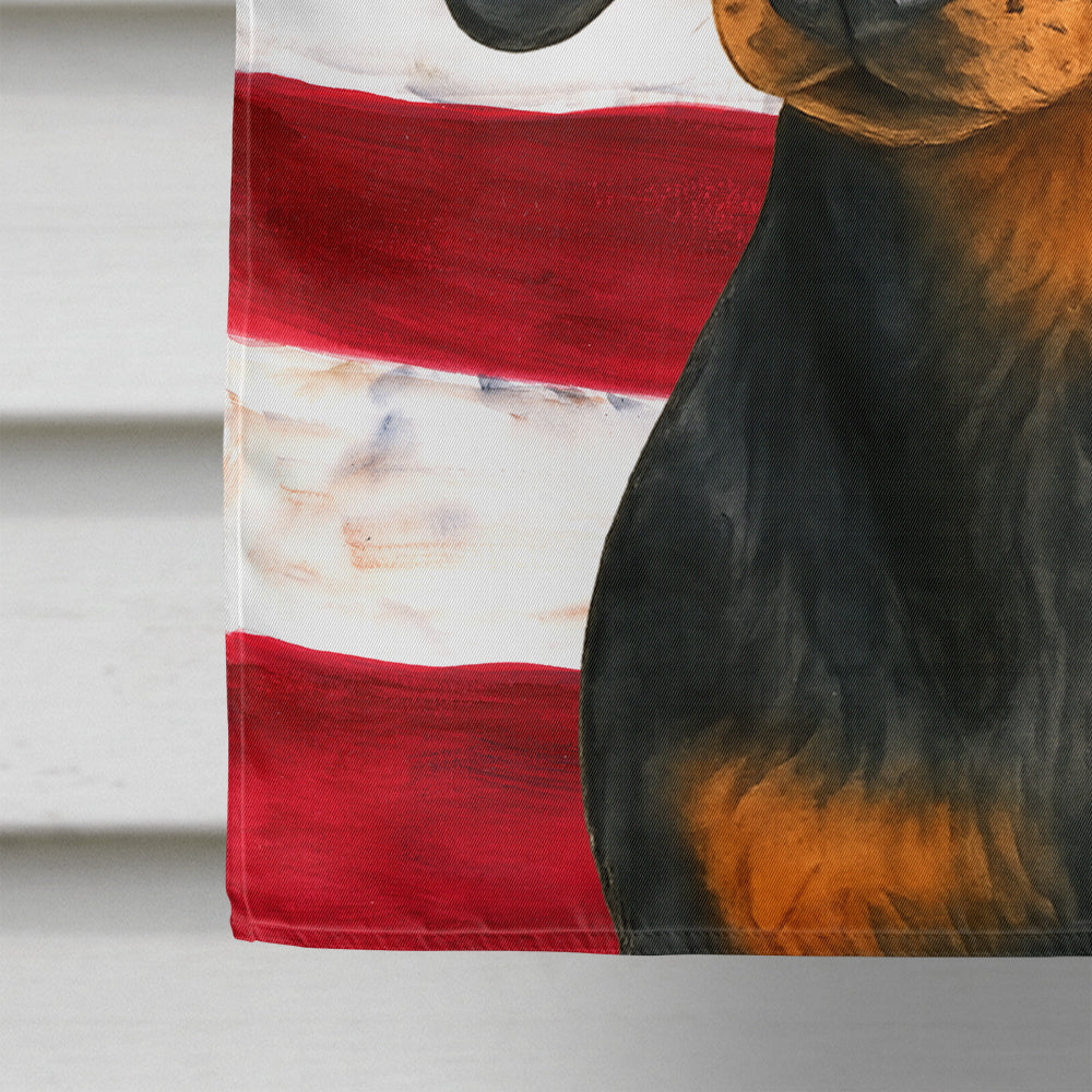 Black and Tan Dachshund American Flag House Flag