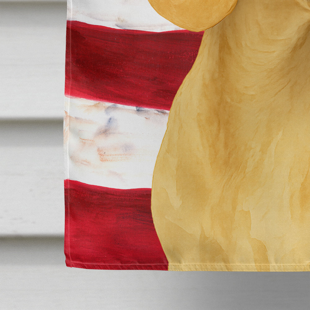 Cream Dachshund American Flag House Flag