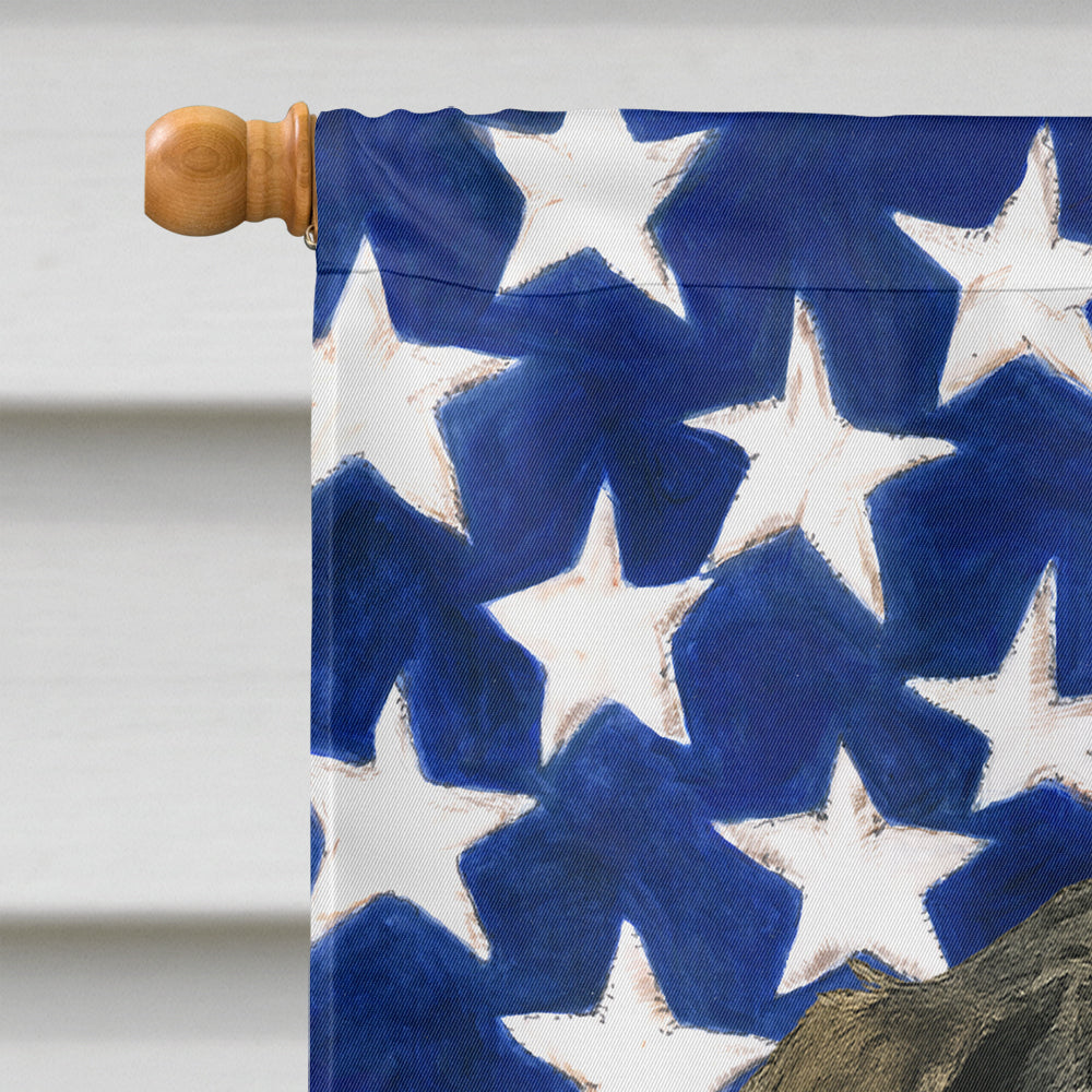 Dapple Dachshund American Flag House Flag
