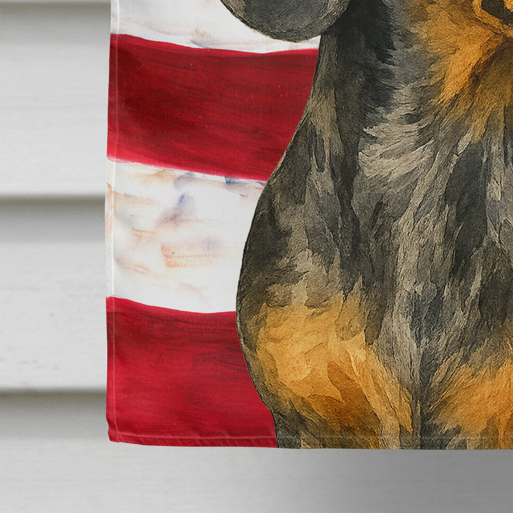 Dapple Dachshund American Flag House Flag