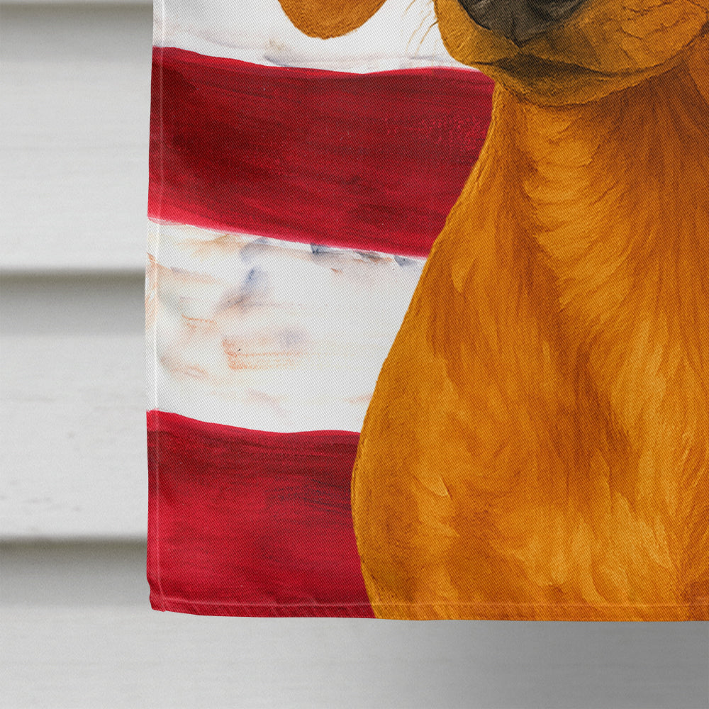 Red Dachshund American Flag House Flag