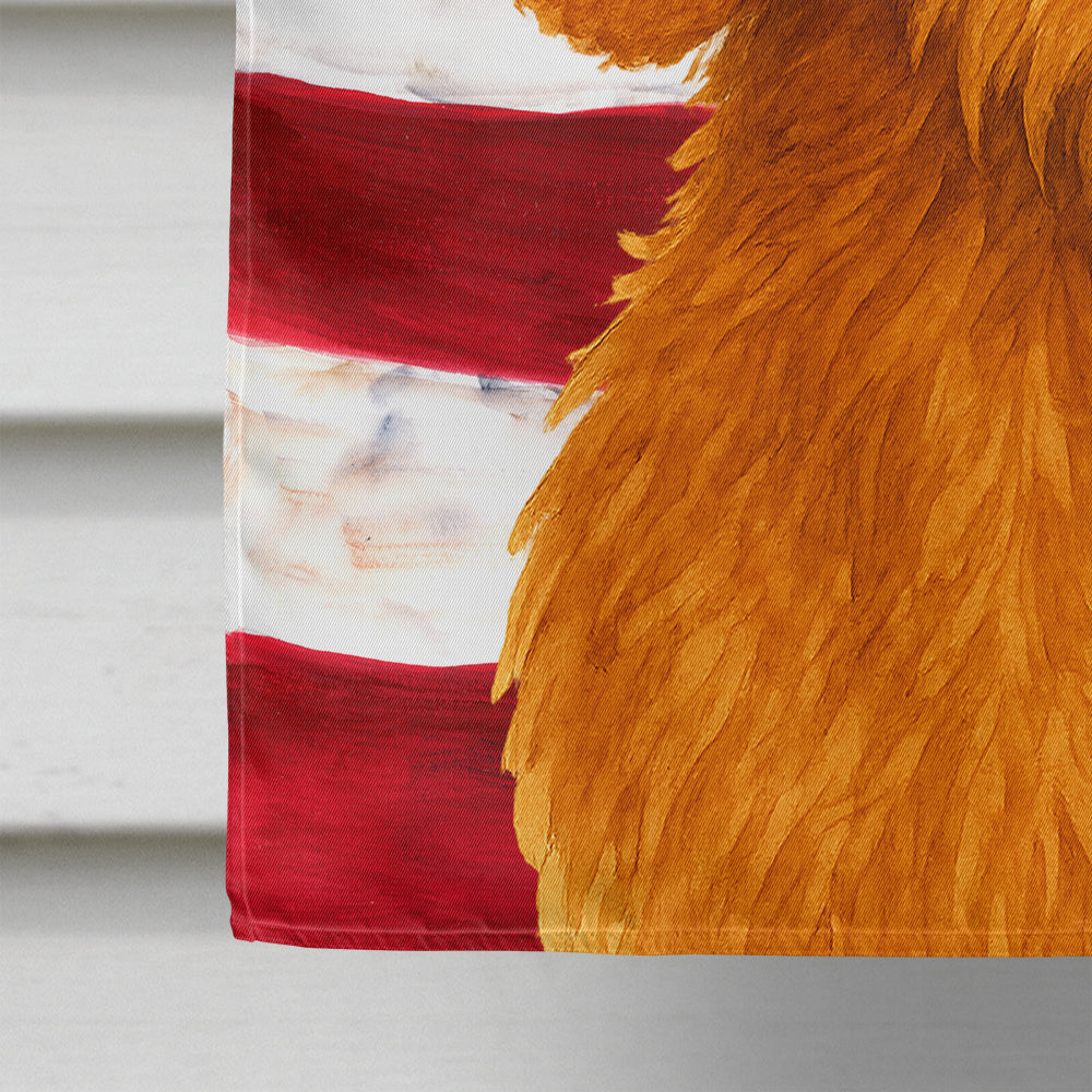 Wirehaired Red Dachshund American Flag House Flag