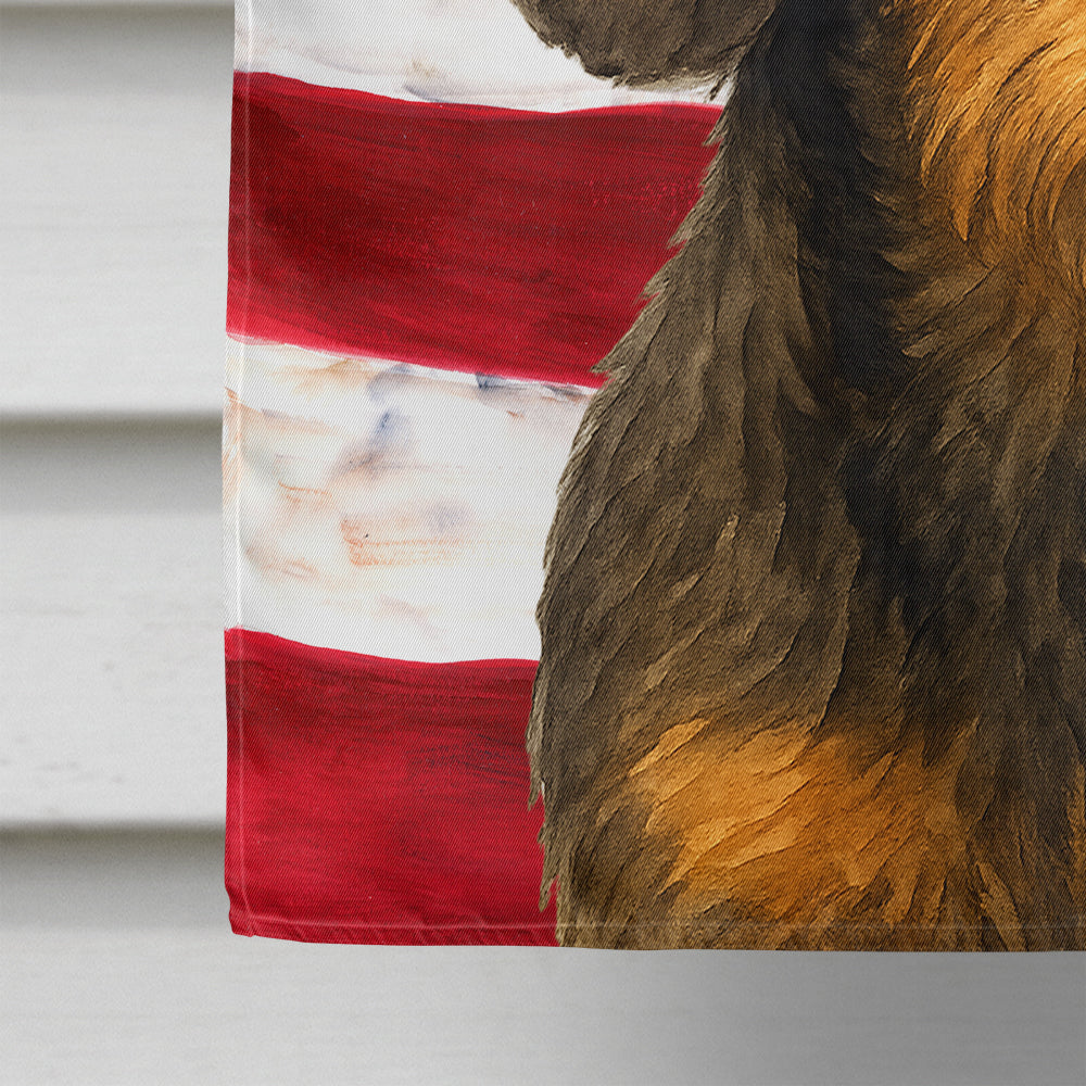Wirehaired Wild Boar Dachshund American Flag House Flag