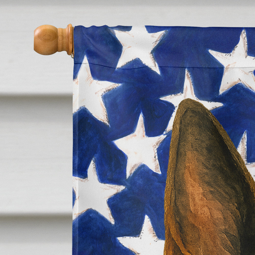 Black and Red German Shepherd American Flag House Flag