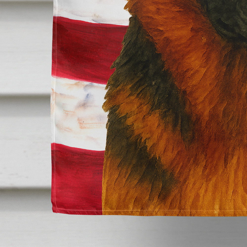 Black and Red German Shepherd American Flag House Flag