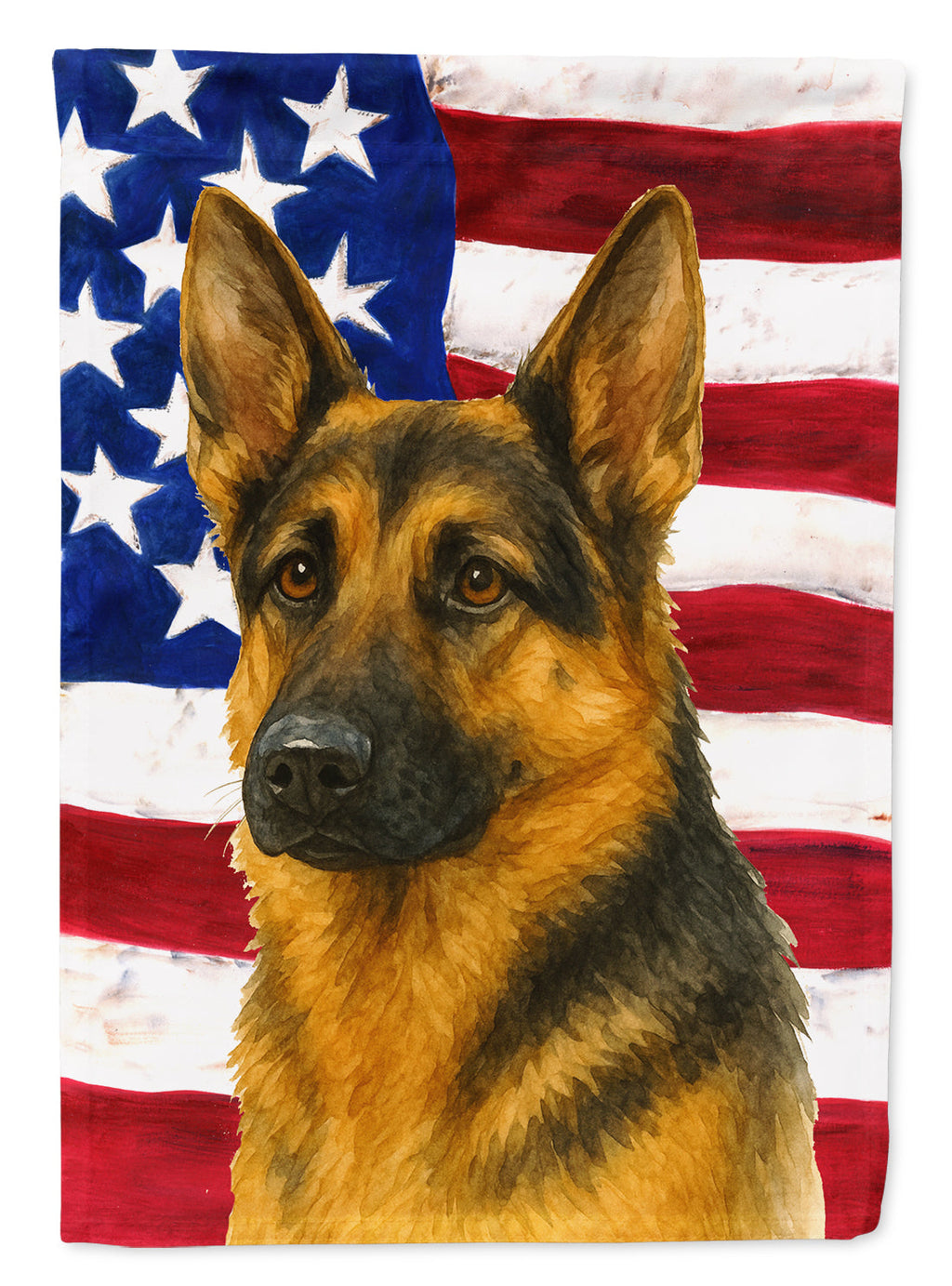 Black and Tan German Shepherd American Flag Garden Flag