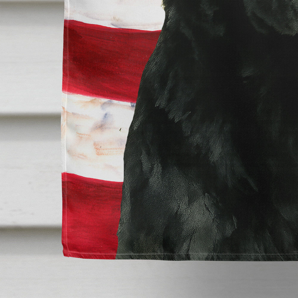 Black German Shepherd American Flag House Flag