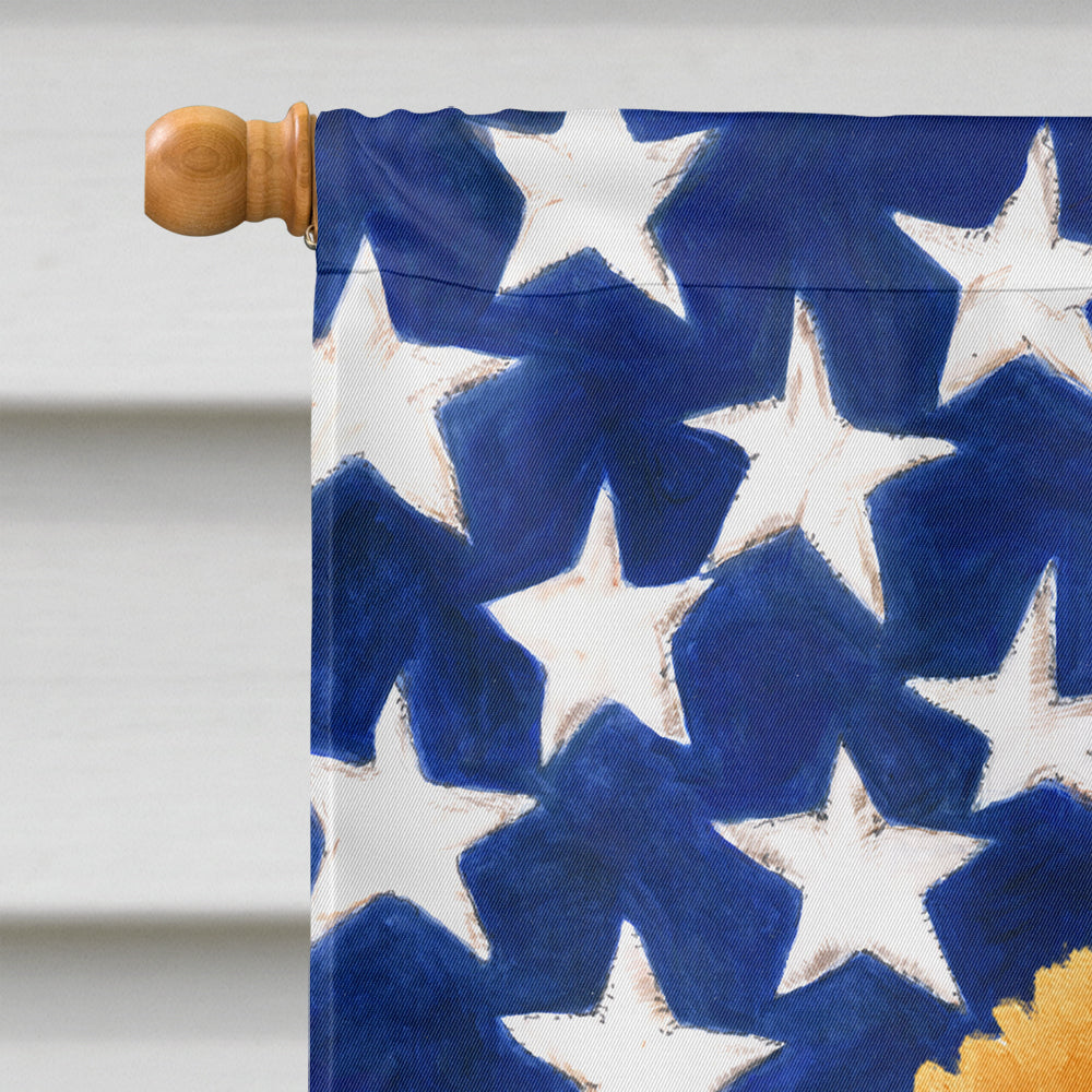 Apricot Toy Poodle American Flag House Flag