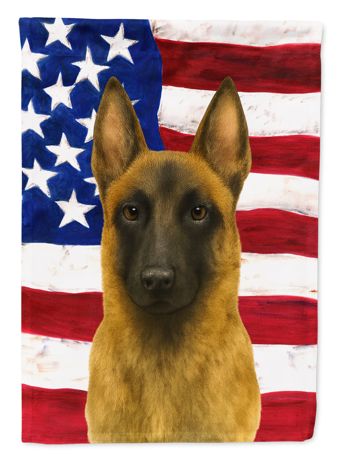 Belgian Malinois American Flag House Flag
