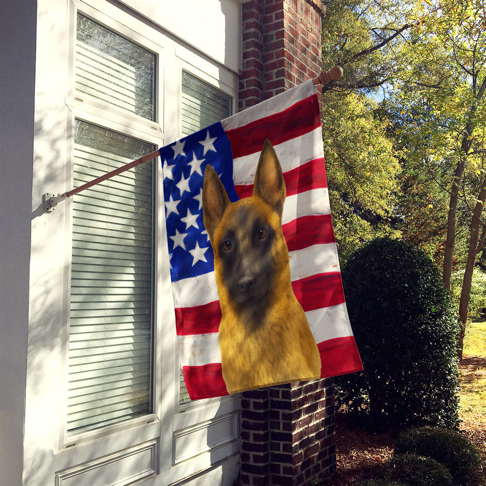 Belgian Malinois American Flag House Flag