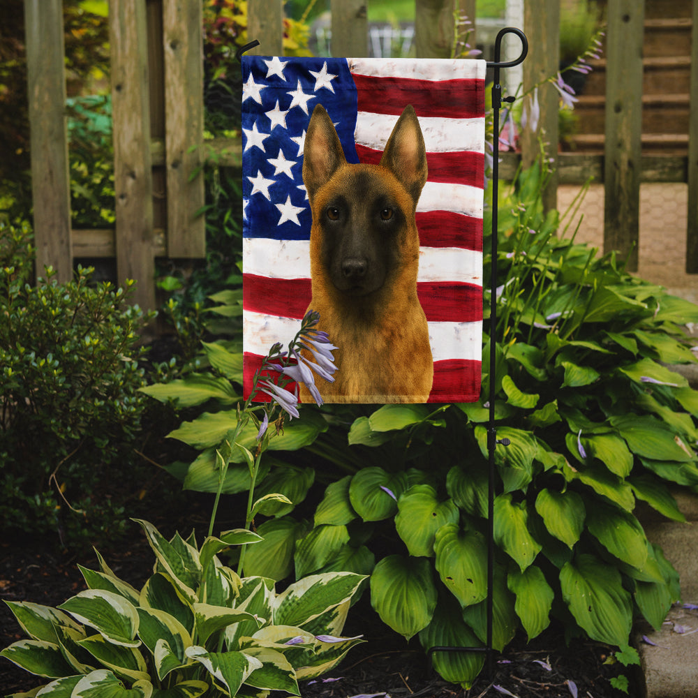 Belgian Malinois American Flag Garden Flag