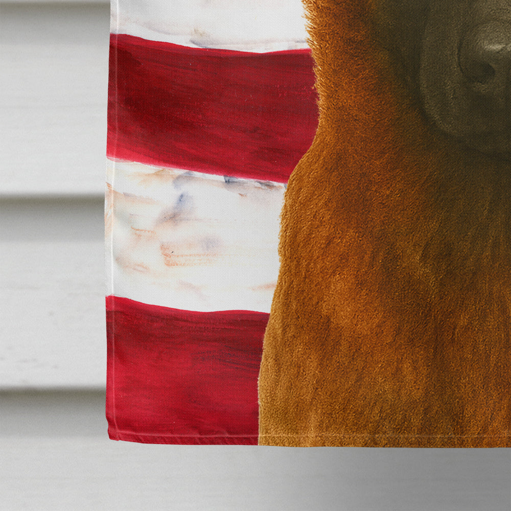 Mahogany Belgian Malinois American Flag House Flag