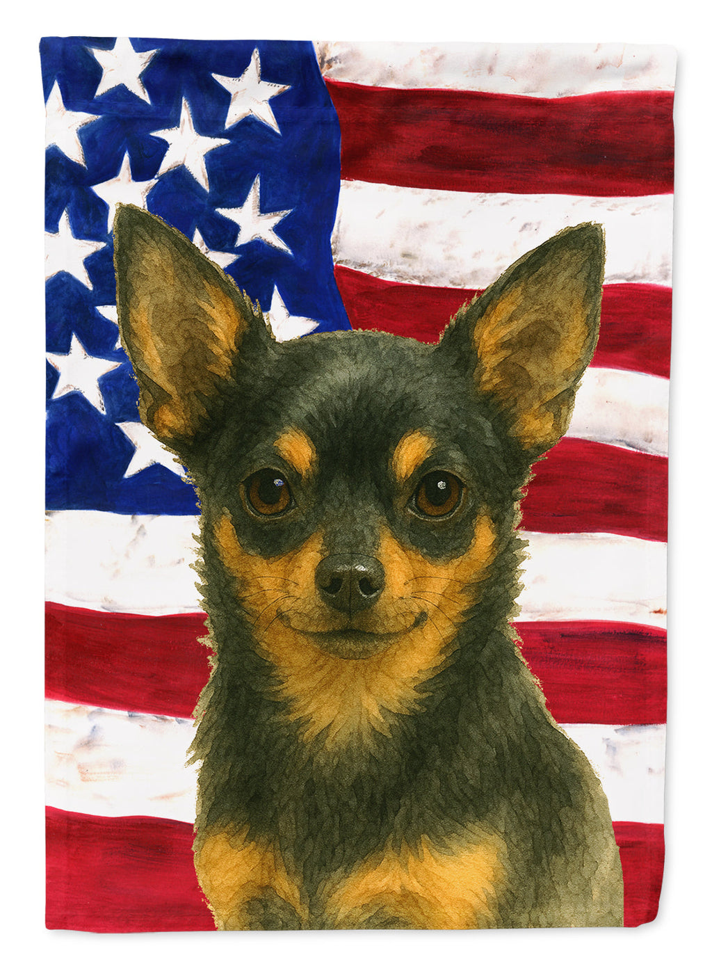 Black and Tan Chihuahua American Flag Garden Flag