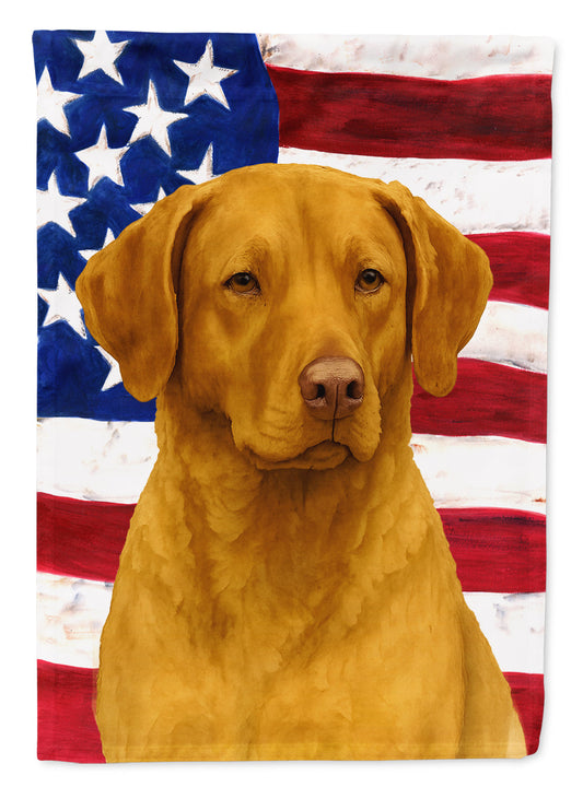 Deadgrass Chesapeake Bay Retriever American Flag House Flag