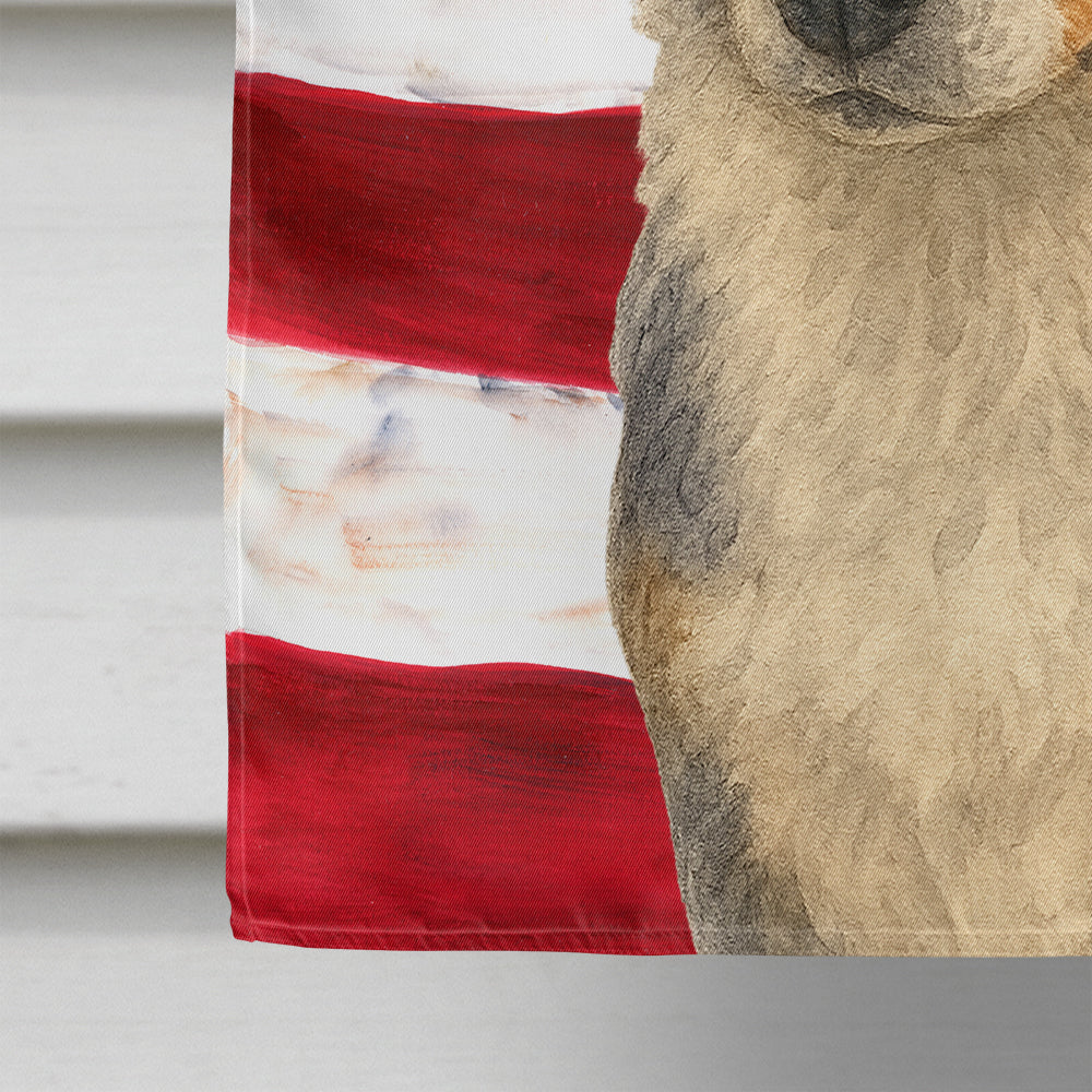Blue Merle Cardigan Welsh Corgi American Flag House Flag