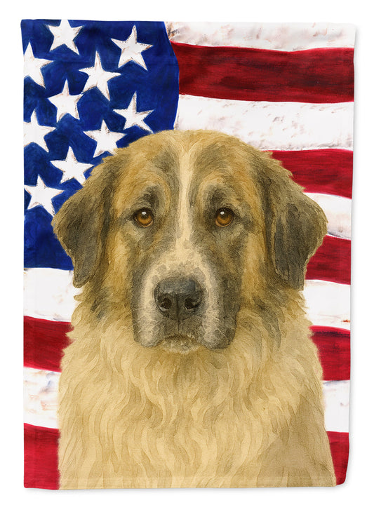 Badger Great Pyrenees American Flag House Flag