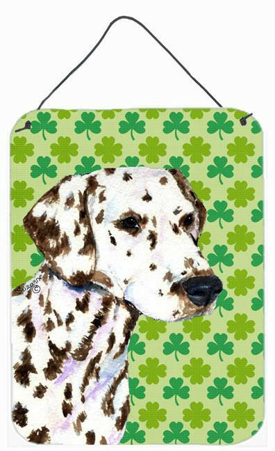 Dalmatian St. Patrick's Day Shamrock Portrait Wall or Door Hanging Prints