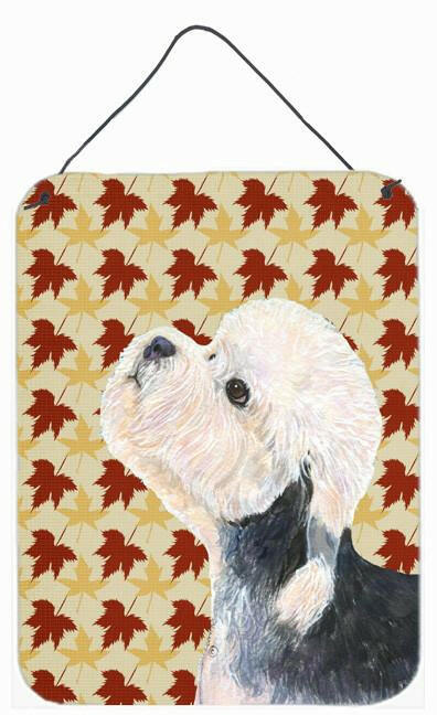 Dandie Dinmont Terrier Fall Leaves Portrait Wall or Door Hanging Prints