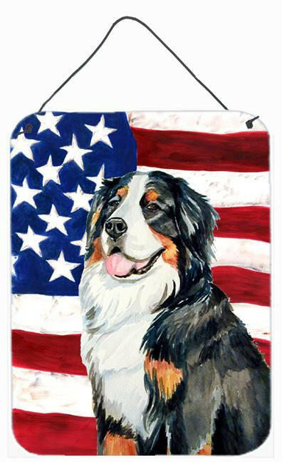 USA American Flag with Bernese Mountain Dog Wall or Door Hanging Prints