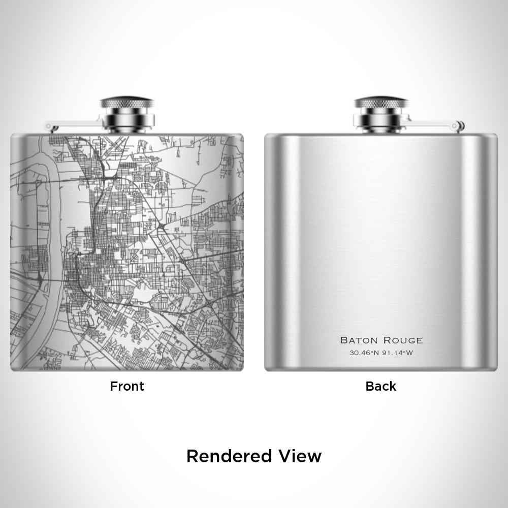 Baton Rouge - Louisiana Map Hip Flask