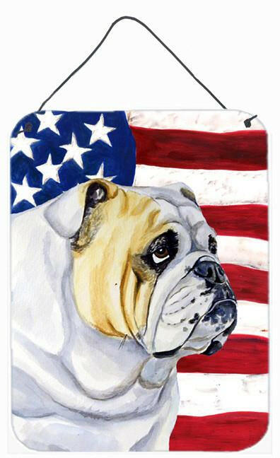 USA American Flag with English Bulldog Wall or Door Hanging Prints