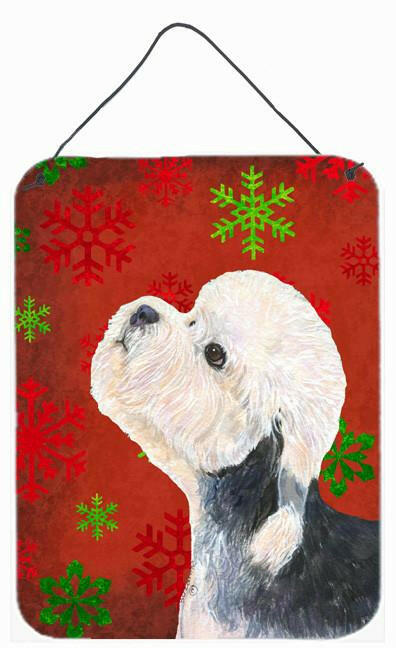 Dandie Dinmont Terrier Red Snowflakes Christmas Wall or Door Hanging Prints