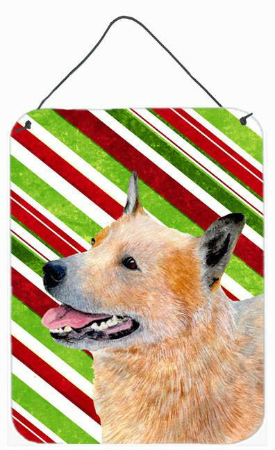 Australian Cattle Dog Candy Cane Holiday Christmas Wall or Door Hanging Prints