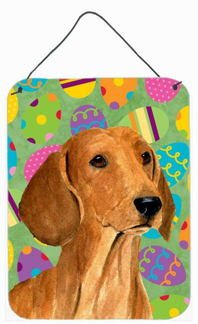 Dachshund Easter Eggtravaganza Aluminium Metal Wall or Door Hanging Prints