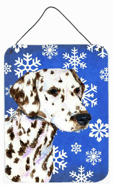 Dalmatian Winter Snowflakes Holiday Aluminium Metal Wall or Door Hanging Prints