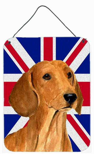 Dachshund with English Union Jack British Flag Wall or Door Hanging Prints SS4929DS1216