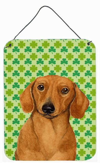 Dachshund St. Patrick's Day Shamrock Portrait Wall or Door Hanging Prints