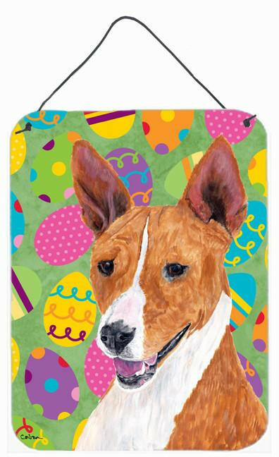 Basenji Easter Eggtravaganza Aluminium Metal Wall or Door Hanging Prints