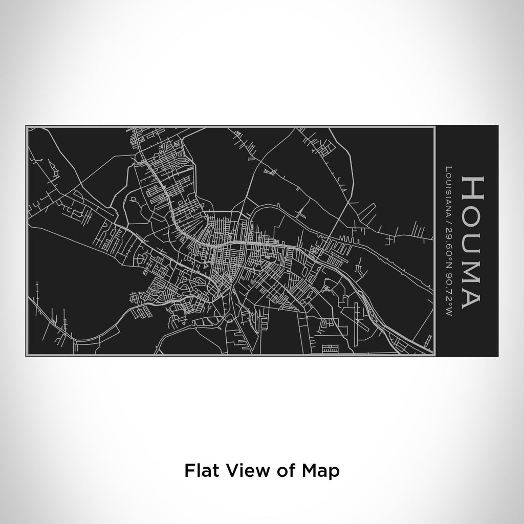 Houma - Louisiana Engraved Map Insulated Bottle in Matte Black