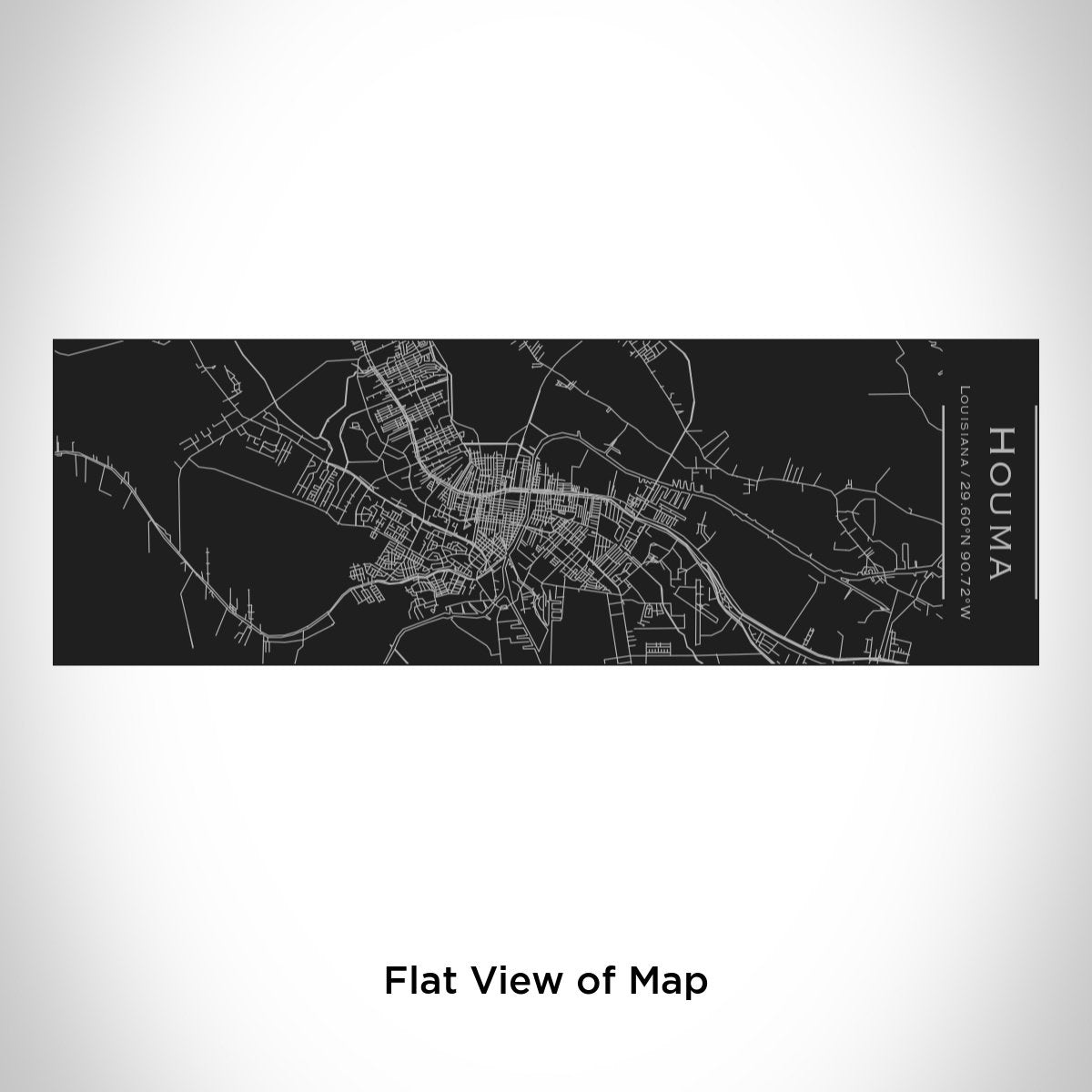 Houma - Louisiana Engraved Map Insulated Cup in Matte Black