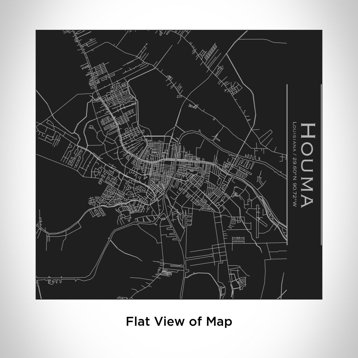 Houma - Louisiana Engraved Map Tumbler in Matte Black