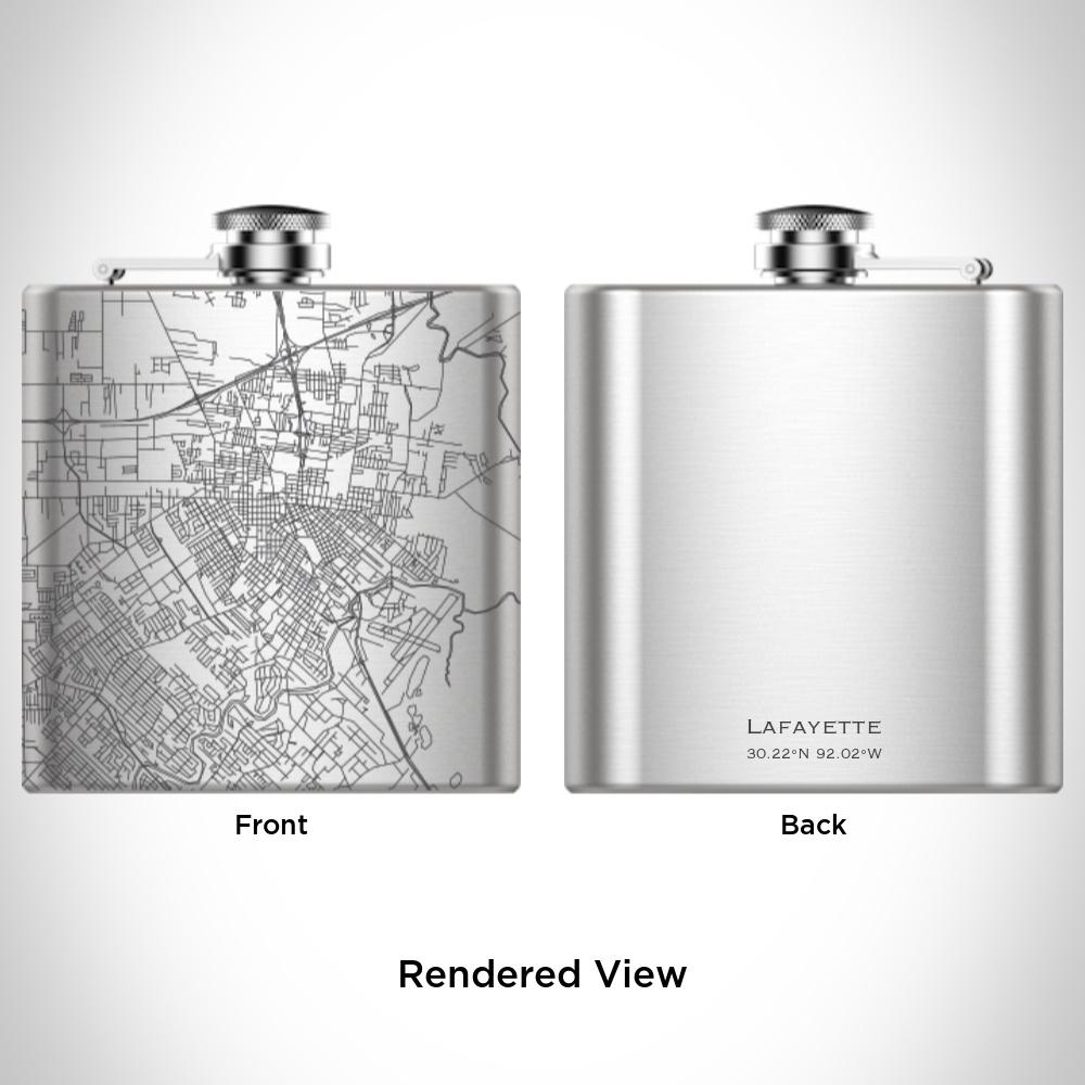 Lafayette - Louisiana Map Hip Flask